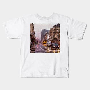 Rainy Day Traffic Kids T-Shirt